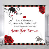 Aperturee - Aperturee Red Rose Kentucky Derby Custom Bridal Shower Backdrop
